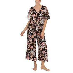 Floral Satin Crop Pajama Set
